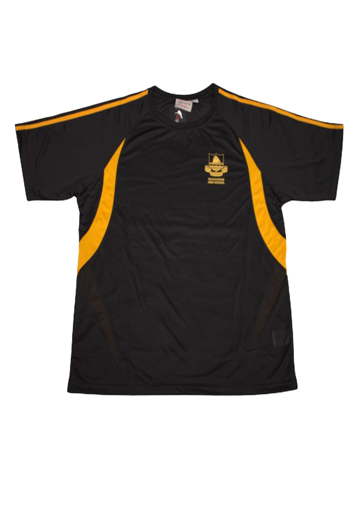 Whakatane HS PE Tee Black/Gold