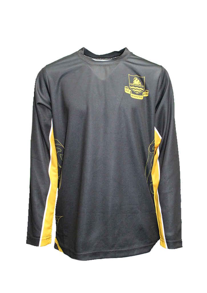 Whakatane High School LS PE Tee Black/Gold